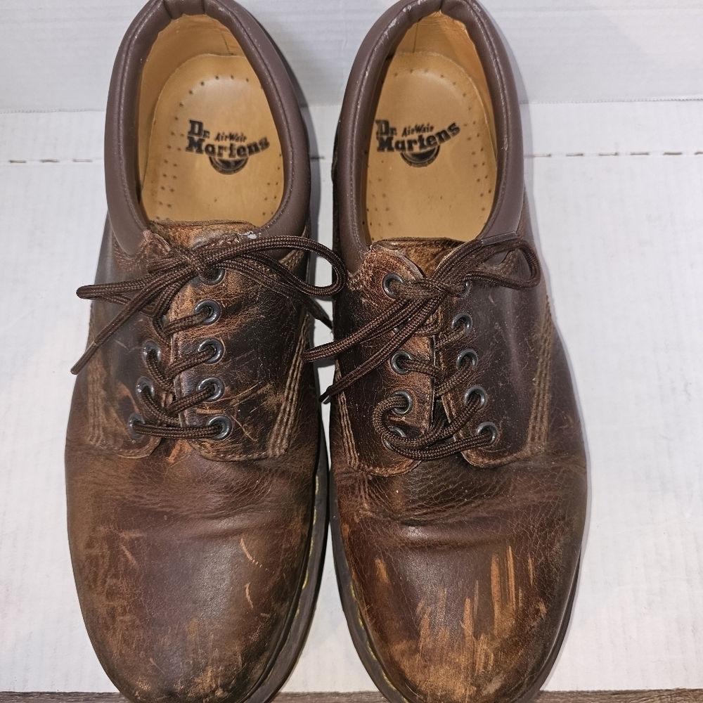 Dr. Martens Mens AirWear Oxford Brown SZ 12M Shoes Leathet Upper - Picture 2 of 11